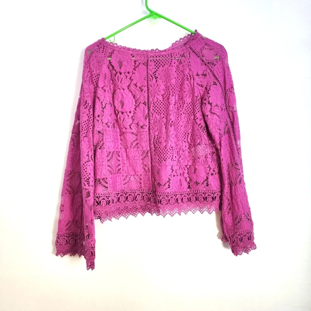 Anthropologie Elegant Lace Women's Top in Purple Size Small